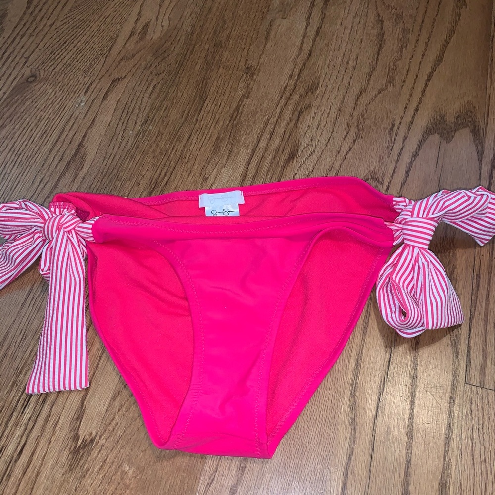 Pink tie bikini bottoms